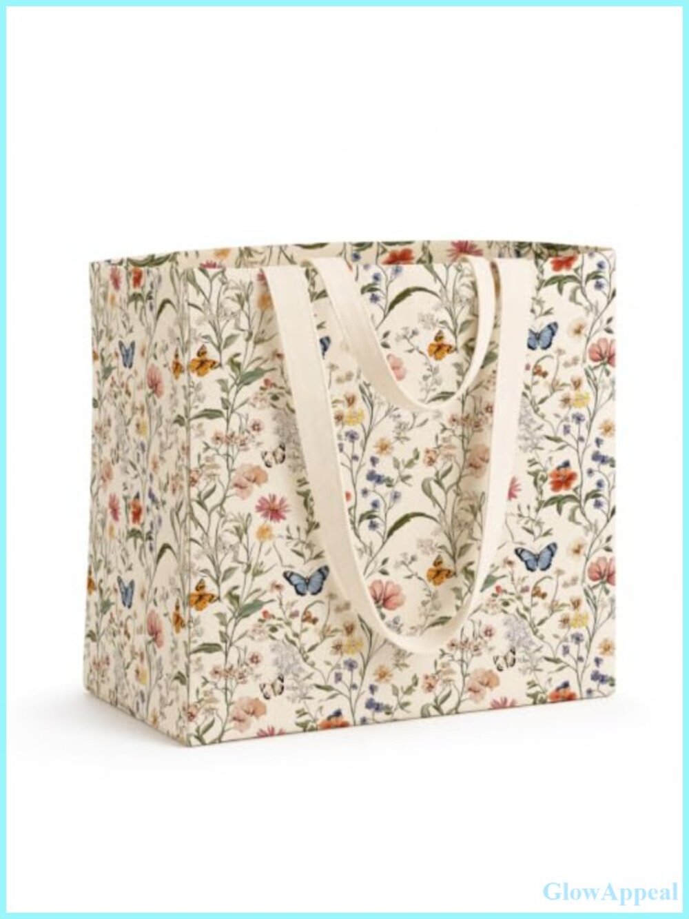Canvas Grocery Tote Bag Reusable Large Shopping Shoulder Bag 4 Pockets